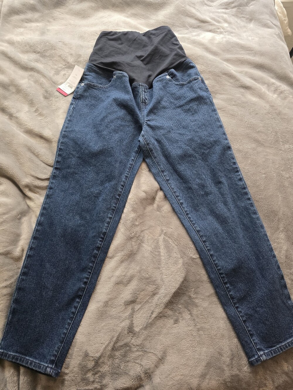 Isabel Maternity 80s Slim Dark Blue Denim Jeans with Stretch Panel Size 8 NWT